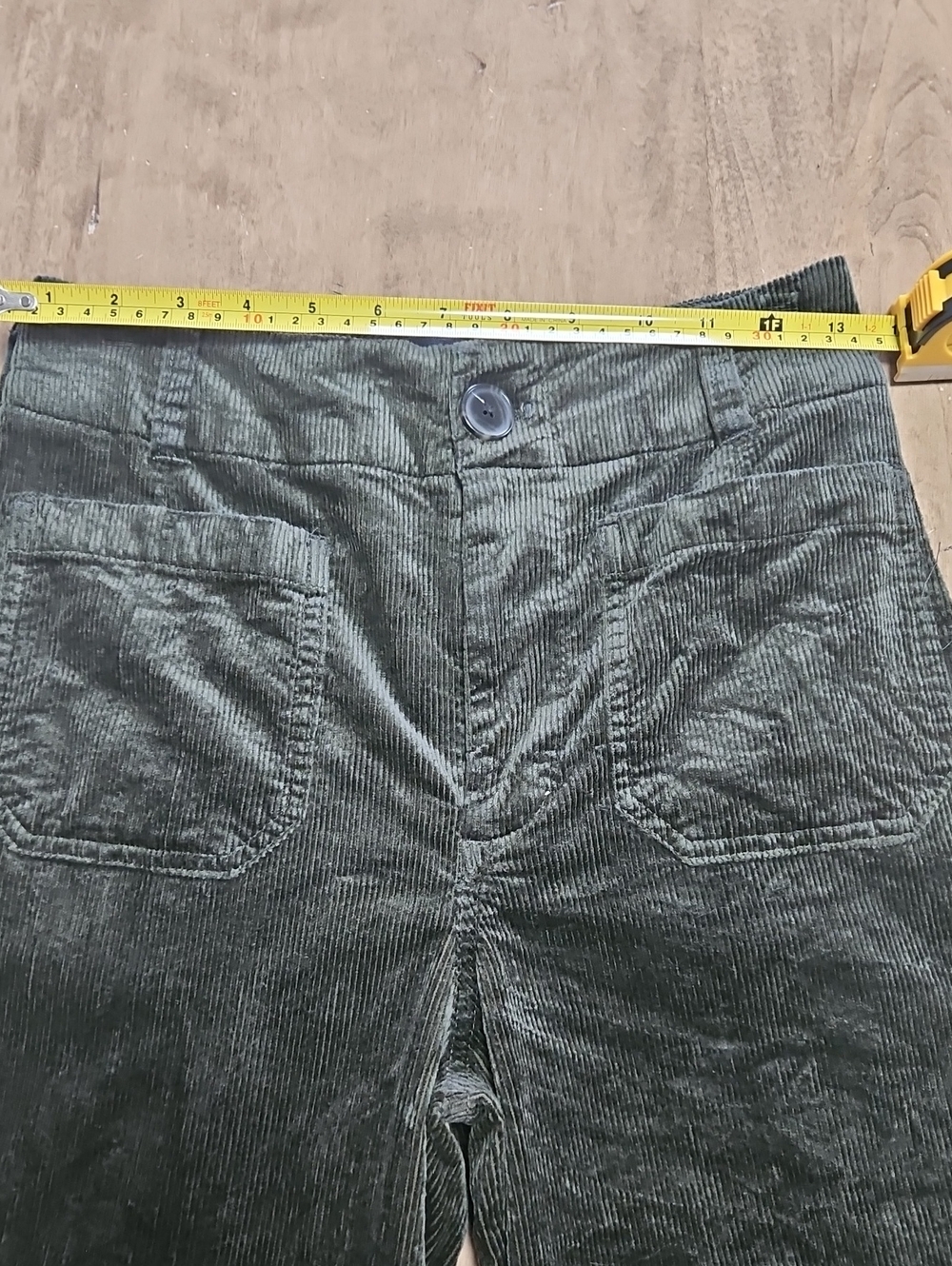 Anthropologie Maeve Collette Green Wide-Leg Corduroy Pants Size 26 - Picture 5 of 13